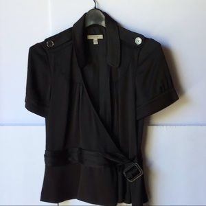 Burberry Black Short Sleeve Wrapped Blazer